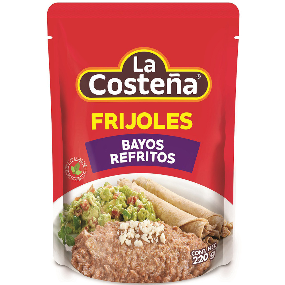 La Costena Refried Pinto Beans Pouch 12 x 220g Buy now at Mexgrocer.co.uk